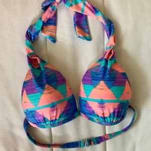 Multicolor Bikini Halter Top Swimsuit
